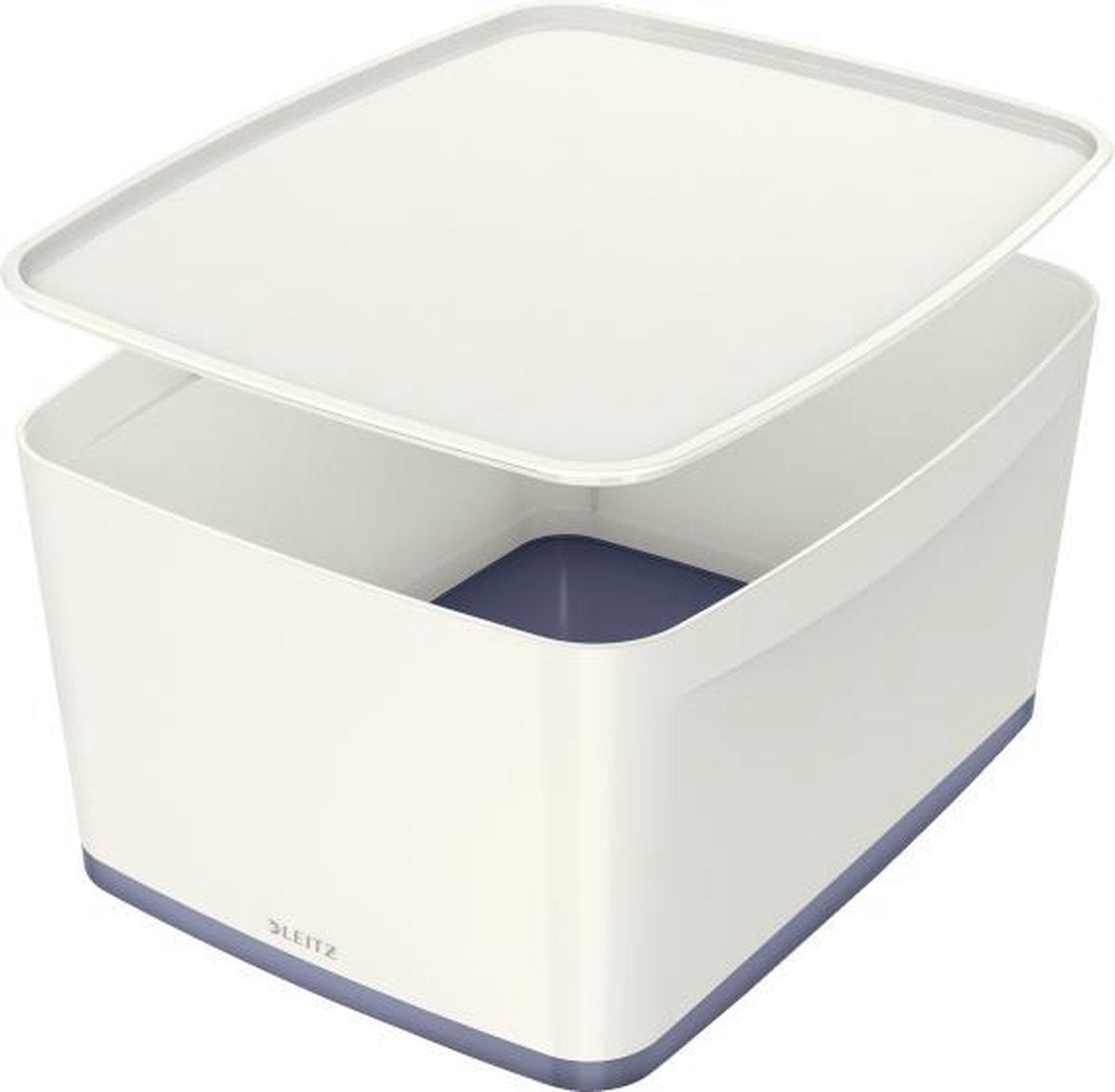 Leitz mybox Aufbewahrungsbox mit Deckel – Aufbewahrungssortiertablett für Home Office – Grau Weiß – 1 Stück