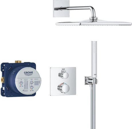 Grohe Präzisions-Einbauduschsystem – quadratisches Bedienfeld – Chrom
