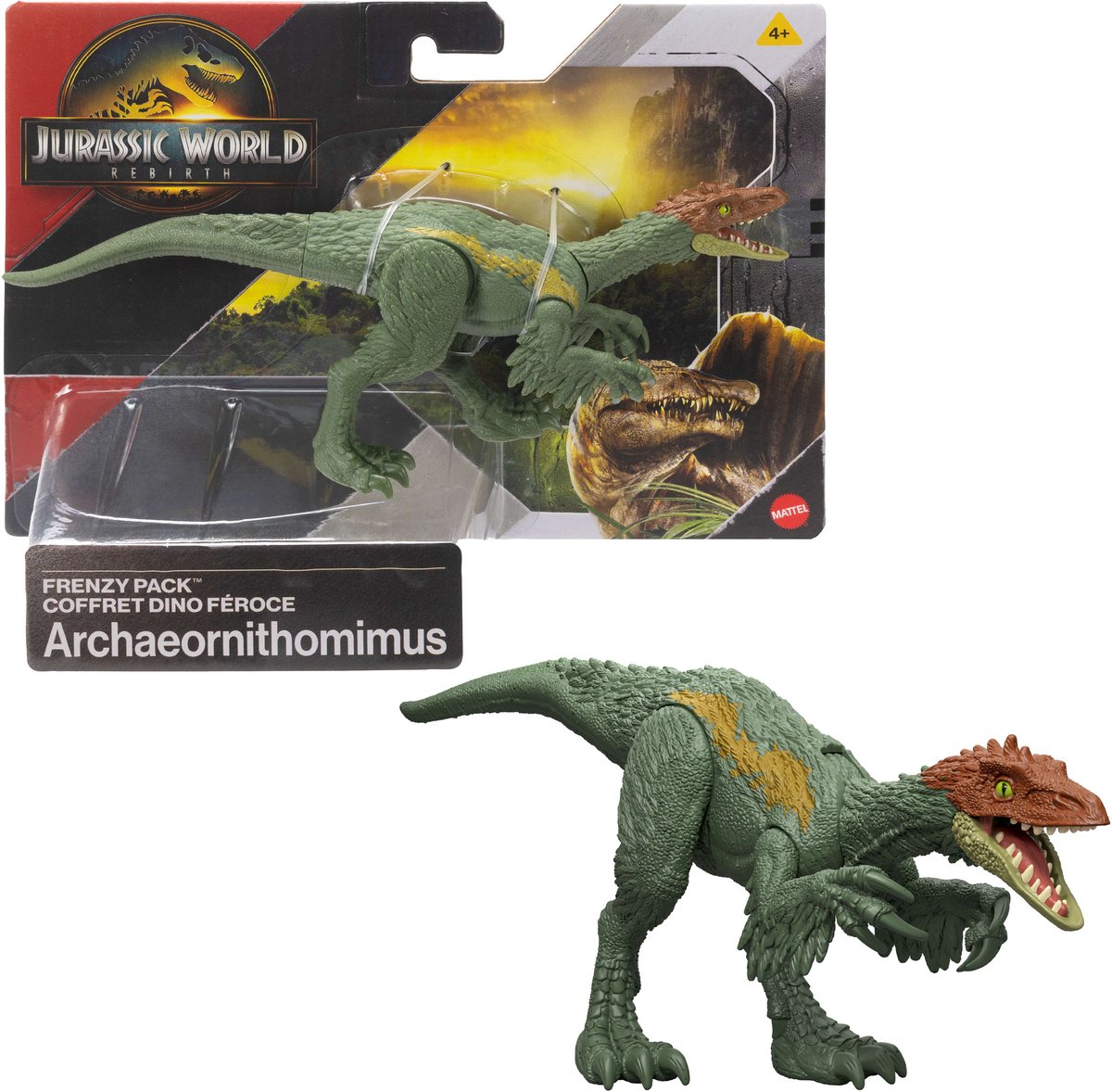 Jurassic world rebirth danger archaeornithomimus figuur veelkleurig