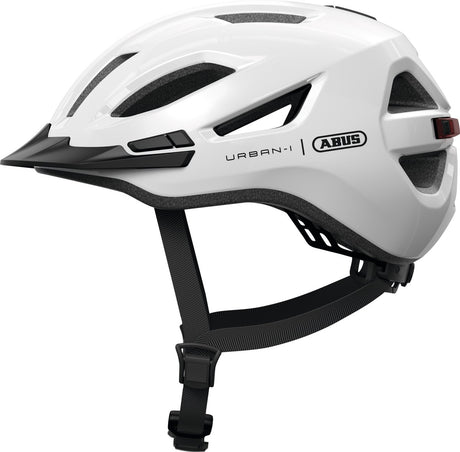 Abus Fahrradhelm Urban-i 4.0 Shiny White S - 51-55 cm - Weiß - Geeignet für den Einsatz an Elektrofahrrädern - Cityfahrrädern - 250 g
