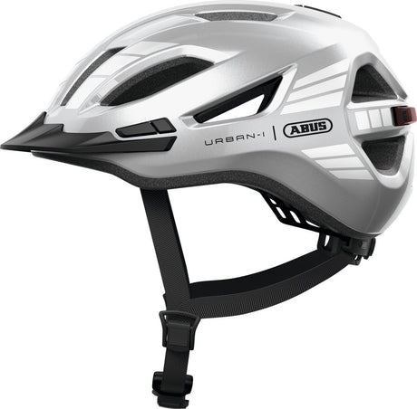 Abus Fahrradhelm Urban-i 4.0 Signal Silver XL - 60-64 cm - Silber - geeignet für den Einsatz an Elektrofahrrädern - Cityfahrrädern - 310 g