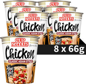 Nissin Cup Noodles – leckere Hühnernudeln – Instantnudeln – 8 Stück