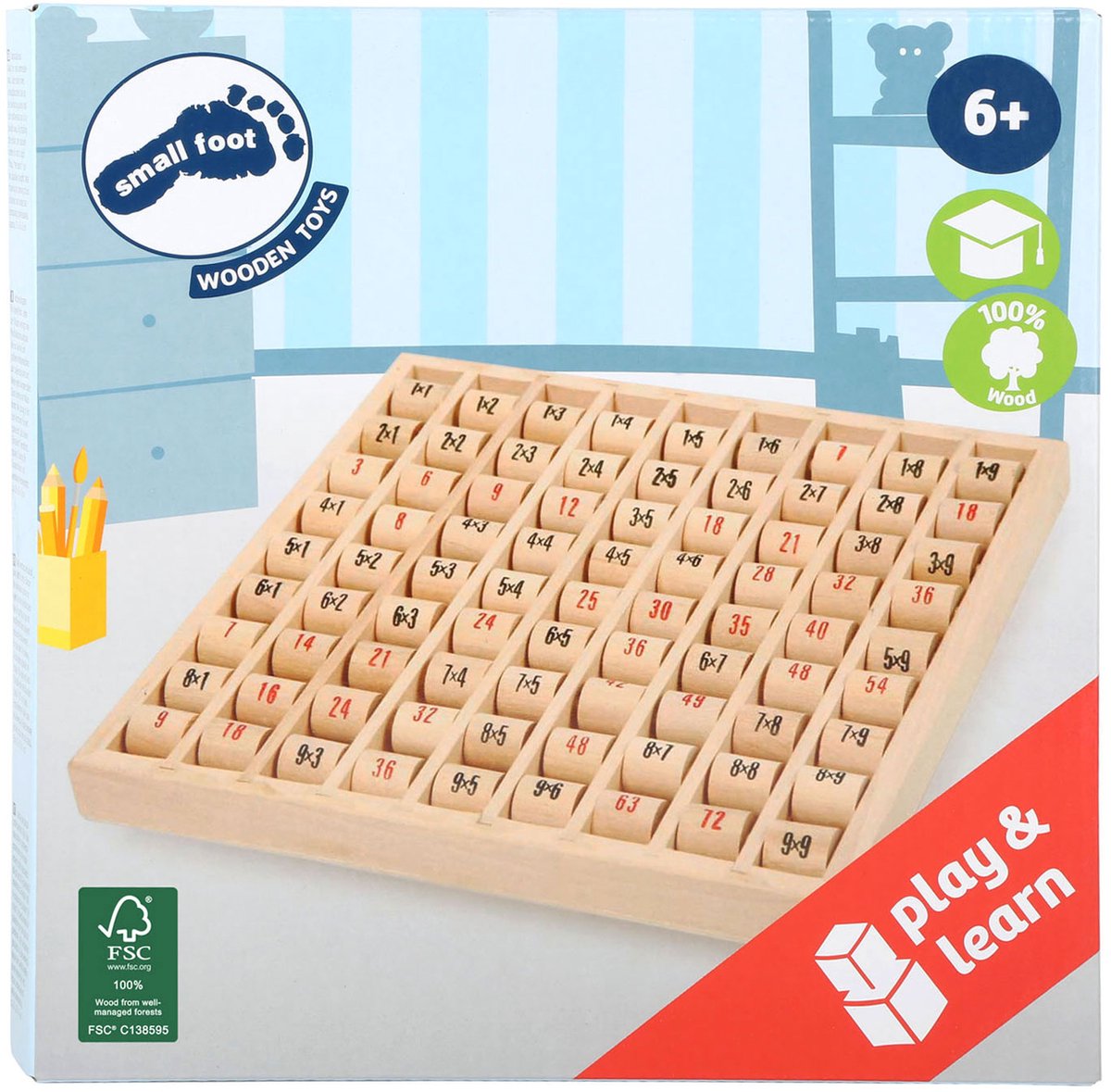 Kleiner Fuß - Multiplikationsbrett aus Holz
