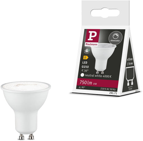 Paulmann Standard-LED-Spot gu10 - 230 V - dimmbar - 750 lm - 8 W - 4000 K Neutralweiß - Mattweiß