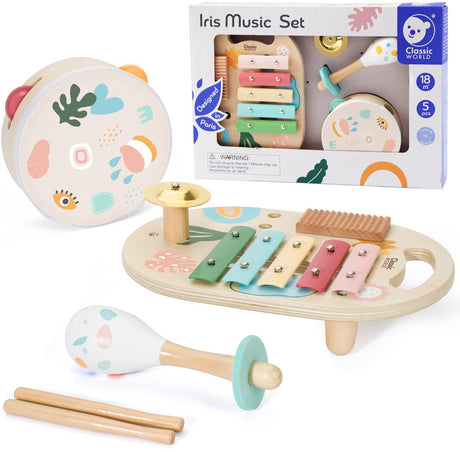 Klassische Welt Holzmusikinstrumente Set Iris