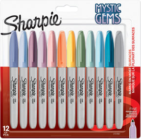 Sharpie Permanentmarker | Mystic Gem Sonderedition | feiner Punkt | verschiedene Farben | 12 Stück