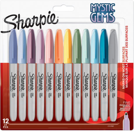 Sharpie Permanentmarker | Mystic Gem Sonderedition | feiner Punkt | verschiedene Farben | 12 Stück