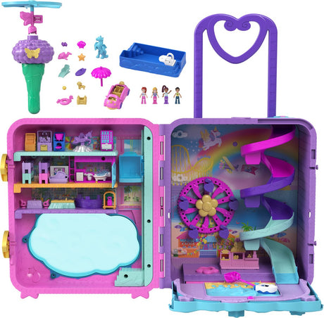 Polly Pocket – Pollyville Resort Rollkoffer – Spielfiguren-Set
