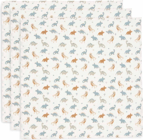 Jollein hydrofiele doek small 70x70cm roarsome (3pack)