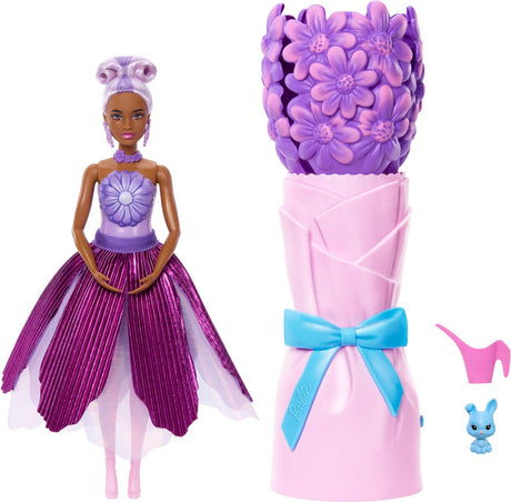 Barbie enthüllt Blütenblatt-Puppe, lila Gänseblümchen