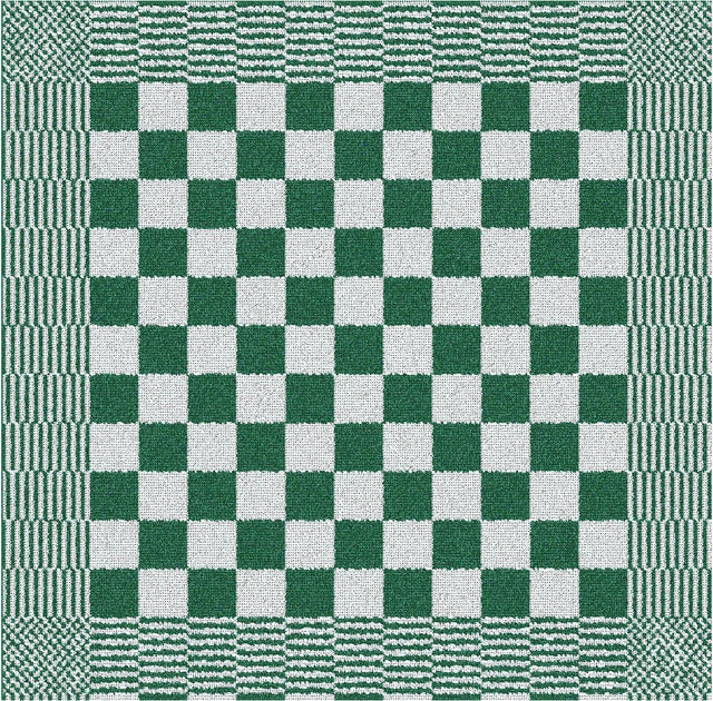 Ddddd barbeque keukendoek - set van 6 - katoen - geruit - 50x55 cm - groen