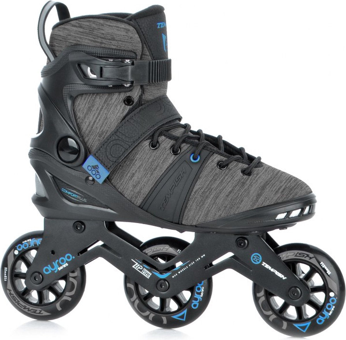 Tempish Ayroo 3x90 Inline-Skates Erwachsene – 3 Rollen 90 mm – Fitness-Speed-Inline-Skates – Schwarz Blau – Größe 40