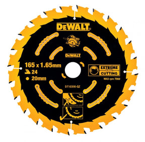 Dewalt extreme framing serie - cirkelzaagblad - 165mm - 24 tanden - c3 carbide