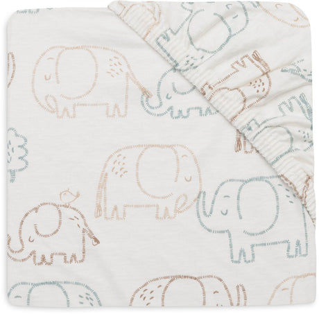 Jollein hoeslaken ledikant - 70 75x140 150cm - jersey - elephant tales