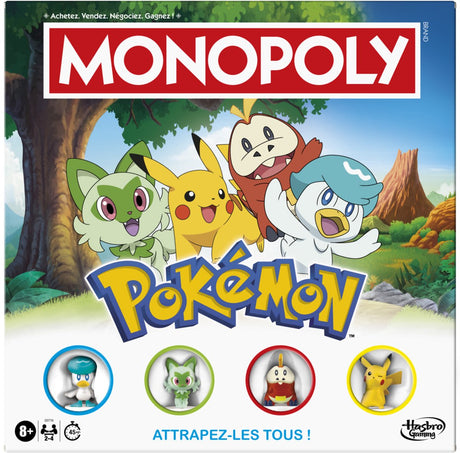 Monopoly-Version von Pokémon, ein kleines Spiel für Kinder und Fans von Pokémon, einer Familiengruppe, Teil der 8 Jahre