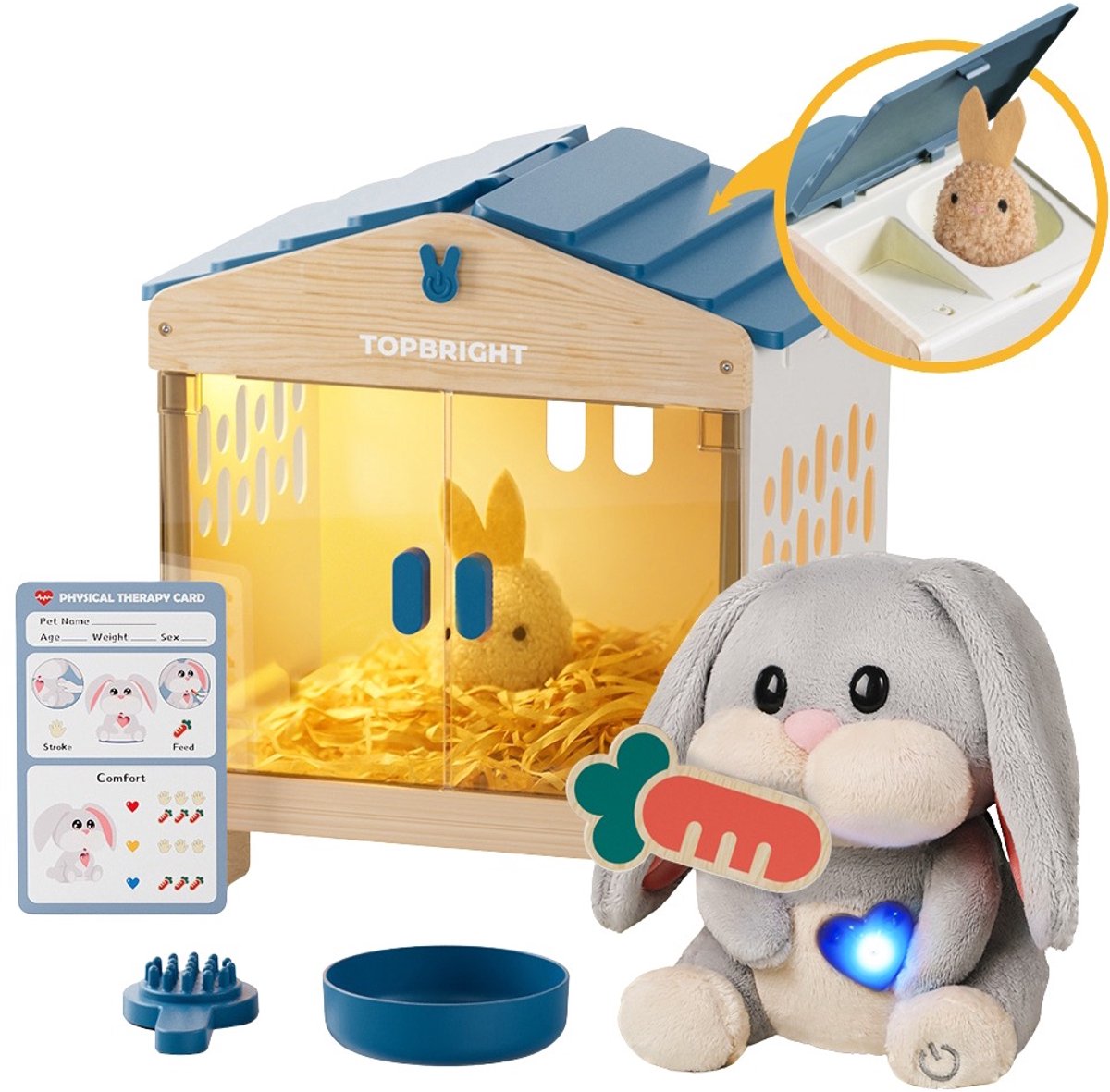 Topbright Care Pets Mummy Bunny interaktives Pflegeplüschspielzeug