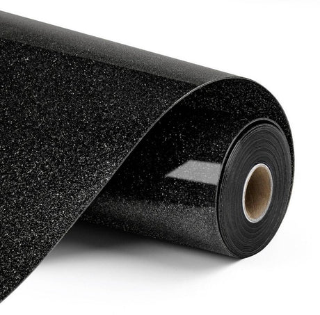 Loklik Wärmetransfer-Vinyl-Glitzer – Schwarz – 30,5 x 90 cm