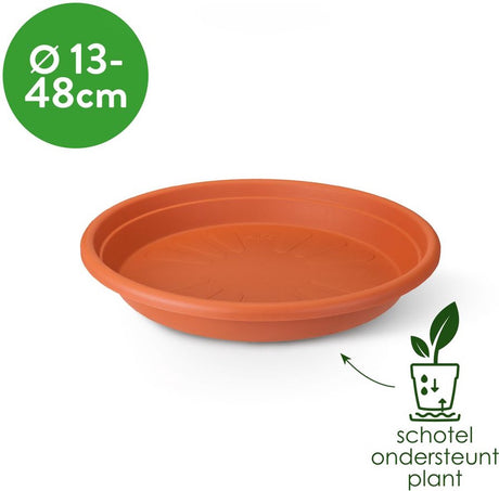 Elho universele schotel rond 27 - schotel voor binnen buiten accessoires - ø 27.0 x h 3.8 cm - antraciet