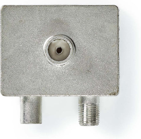 Nedis Satelliten- und Antennenadapter – IEC (Koax)-Buchse – F-Buchse, IEC (Koax)-Stecker – vernickelt – 75 Ohm – gerade – Zink – Metall silber – 1 Stück – Box