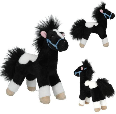 Depesche Miss Melody Kuscheltier Pferd schwarz und weiß 18 cm.