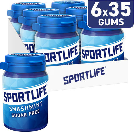 Sportlife Smashmint Glas – extrem frischer zuckerfreier Kaugummi – 6x52g