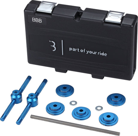 Bbb Fahrrad-Lagerpressen-Set Werkzeugkasten – Lagerpressen-Set Fahrrad – 22 24 29 30 mm Halterungsstandards – Schwarz – BTL-231