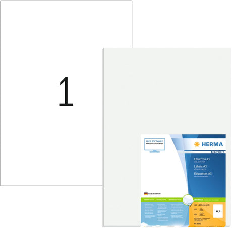 Herma A3 Etiketten weiß 297x420 Superprint 100 Stk.