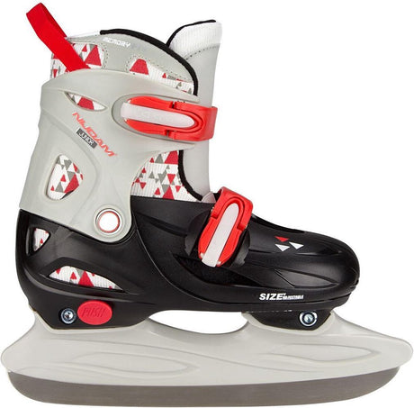 Nijdam Kinder-Schlittschuhe verstellbar – Eishockey-Schlittschuhe – Schwarzgrau – Größe 30–33