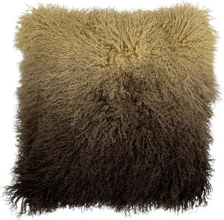 Stiefmütterchenkissen von Bloomingville, braun, tibetisches Lammfell
