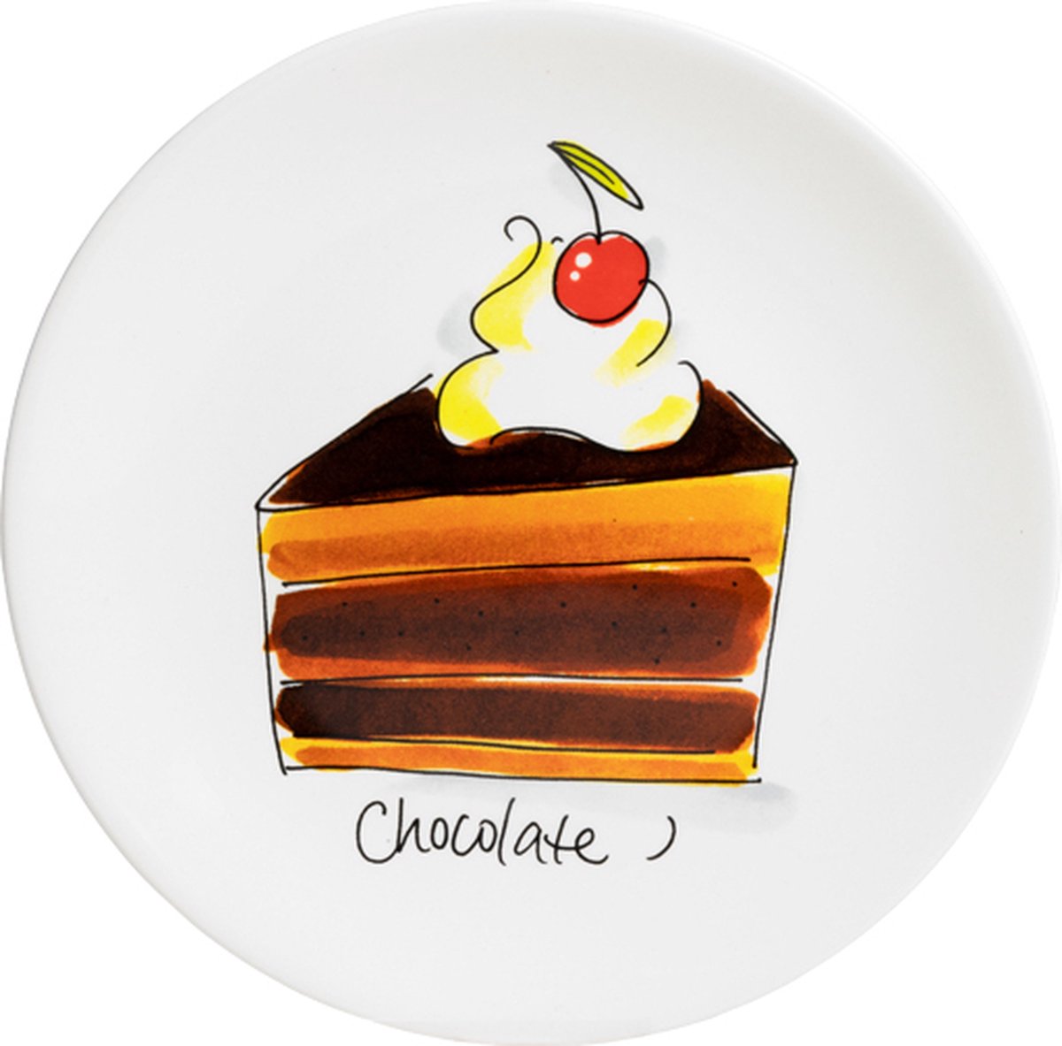 Blond amsterdam , even bijkletsen: bord chocolate 18cm
