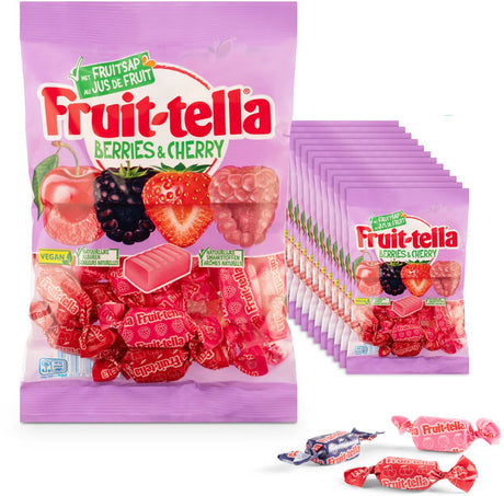 Fruit-tella fruittella berries cherry - snoep - vegan - 12x200gr