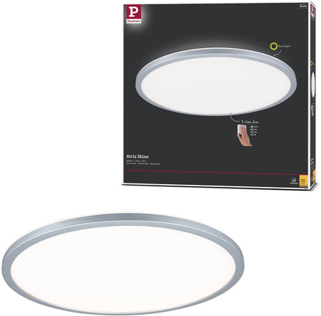 Paulmann led-paneel 3-step-dim atria shine backlight rond 420 mm 22w 2300lm 3000k chroom mat dimbaar