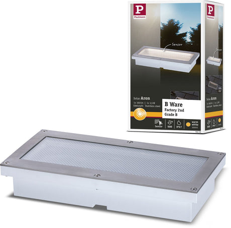 Paulmann Solar LED Bodeneinbauleuchte b-waar Aron Bewegungsmelder IP67 3000k 40lm weiß