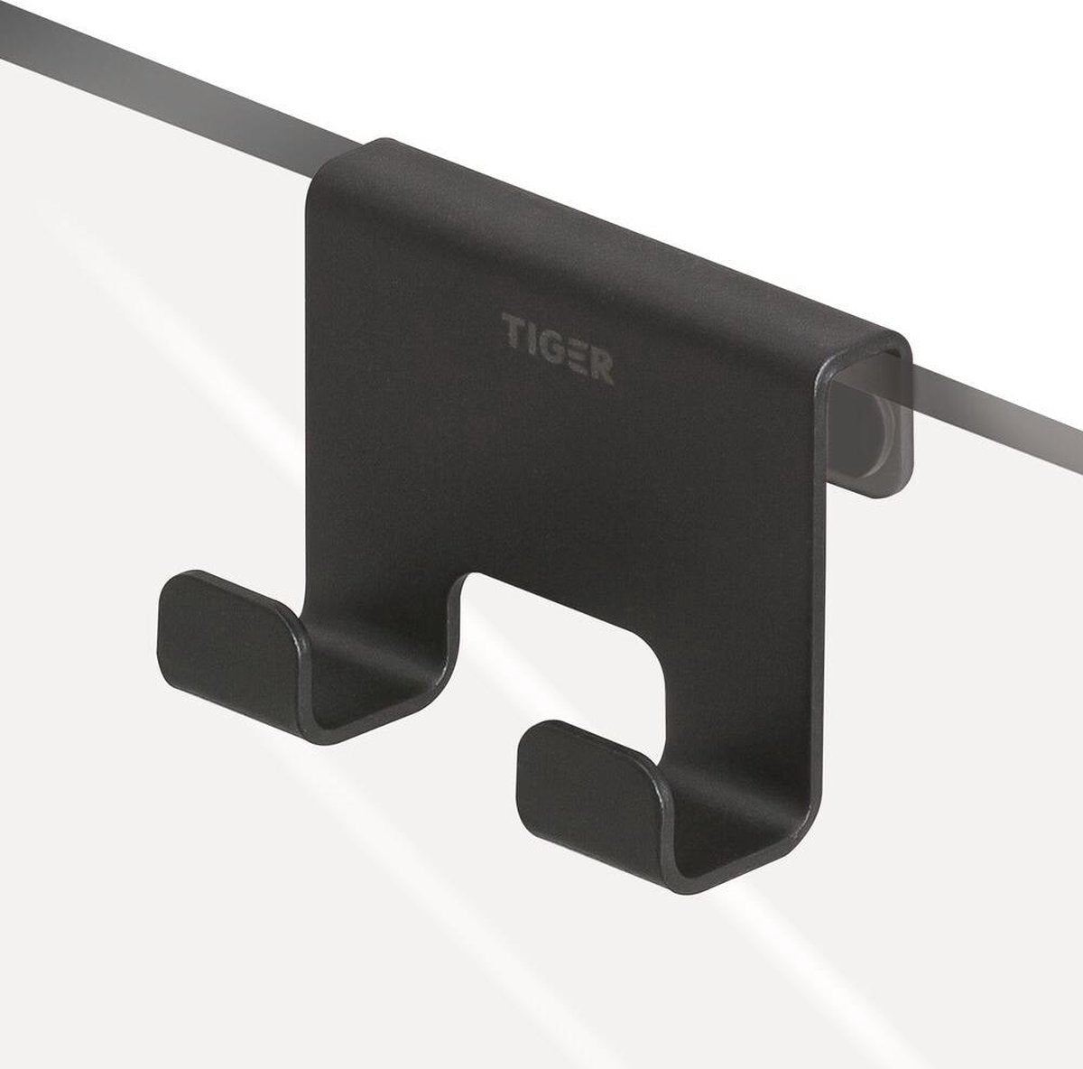 Tiger Caddy - Duschhaken - Glasplattenstärke 6-8 mm - 3,5 x 7 x 5 cm - Schwarz