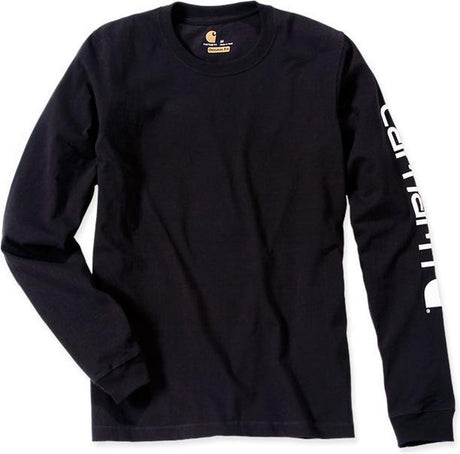Carhartt ek231 signature sleeve logo longsleeve t-shirt - relaxed fit - black - l