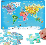 Klassisches Weltpuzzle Weltkarte – 48 Teile.