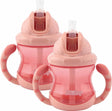 Nûby – Flip-it Anti-Tropf-Becher mit Griffen – 2er-Pack – rosa – 240 ml – ab 12 Monaten