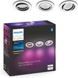 Philips hue centura inbouwspot - wit en gekleurd wit - 3-pack - wit - rond - gu10