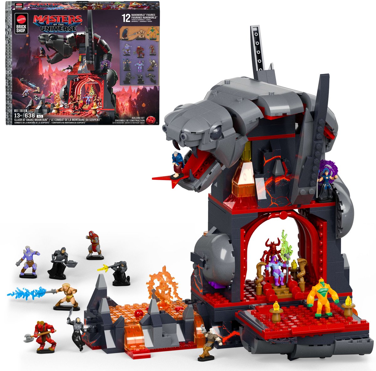 Mattel masters of the universe brick shop construction set snake mountain construction kits