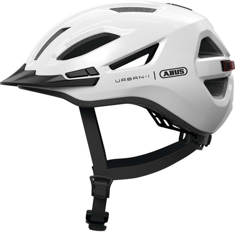 Abus Fahrradhelm Urban-i 4.0 Shiny White M - 54-58 cm - Weiß - Geeignet für den Einsatz an Elektrofahrrädern - Cityfahrrädern - 270 g