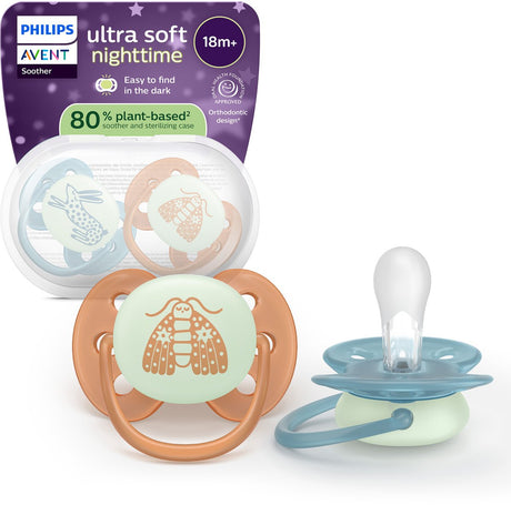Philips avent fopspeen - ultra soft nighttime - 18+ maanden - 2 stuks - glow in the dark
