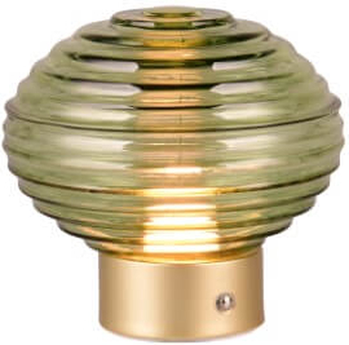 Rl Live Your Light Reality Earl - Tischleuchte - Messing matt - inkl. 1x SMD 2W - Touchfunktion - wiederaufladbar - kabellos - grünes Glas