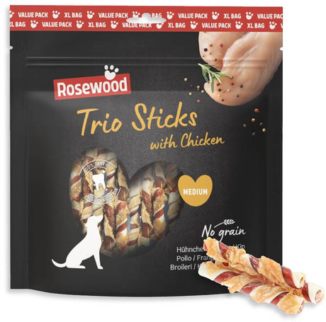 Rosewood Trio Sticks Medium Hundesnack Huhn 450 g – Kausticks Rohleder – Kausnack – getreidefrei