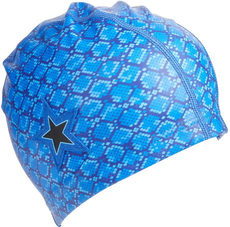 Bling2o Badekappe Kinder - Schlauch - dehnbar - Schwimmen - in transparenter Tasche - blau