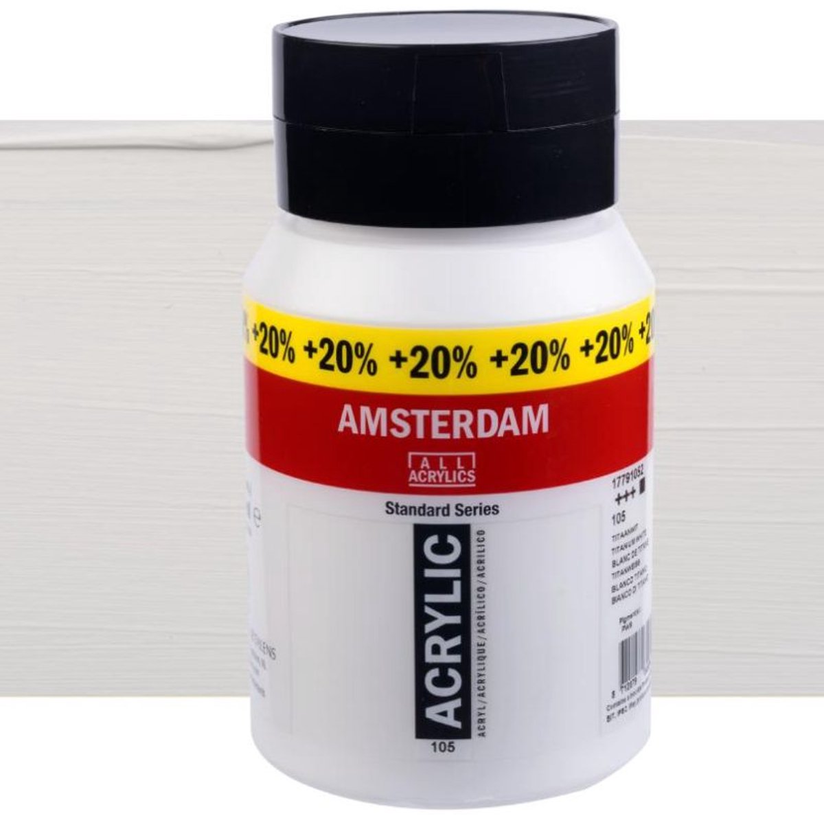 Amsterdam standard series acrylverf pot 600 ml titaanwit 105
