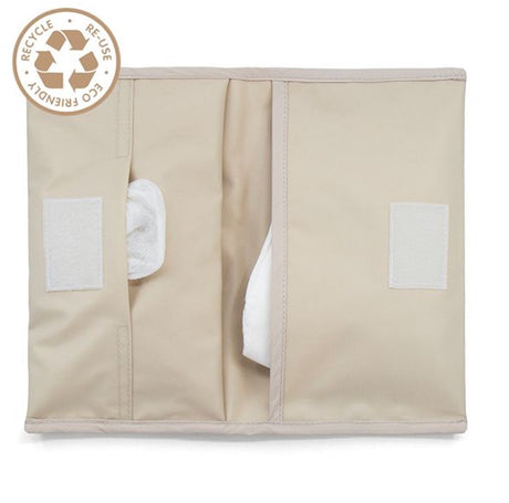 Kipkep napper luier-etuitje - cookie - tasje voor luiers en doekjes to go - rpet - wasbaar - gecoat - zandkleur, beige