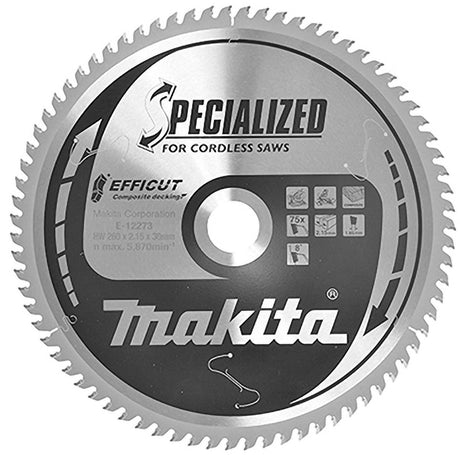 Makita Kappsägeblatt für WPC | effizient | ø 260mm Achsloch 30mm 75t - e-12201