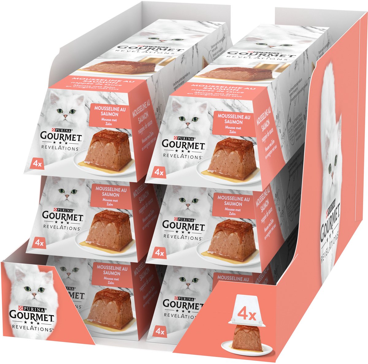 Gourmet Revelations Mousse – Nassfutter für Katzen – Lachs – 24 x 57 g