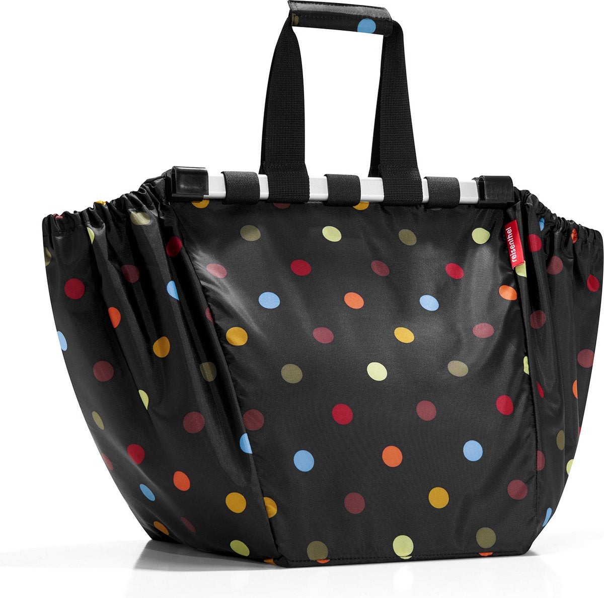 Reisenthel Easyshopping Bag – Einkaufstasche für den Einkaufswagen – faltbar – Polyester – 30l – Punkte schwarz