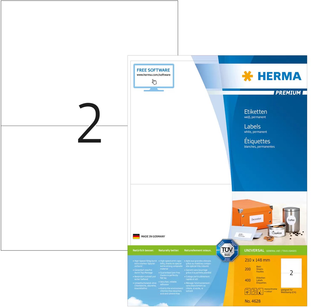 Etiketten herma weiß